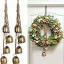 Chic Cow Bells 2Set Handmade Iron Christmas Decor Bells for Tree, Wreath, Doors & Walls