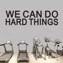 5 x AnFigure Gym Quotes Wall Decals: Inspirational Office Vinyl Art Wall Stickers for Garage Classroom School Workspaces - We Can Do Hard Things 35"X9.8" (Large)