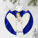 Stained Glass Ornament, Love Angel Christmas Ornaments, Christmas Decorations for Tree, Holiday Ornament, Holiday Party Gifts, Gift Ideas & Xmas Gift - Love Angel