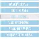 LEIFIDE 10 Pack Bride and Bridesmaid Sash Set Wedding Bachelorette Funny Team Gifts Sash Decorations for Woman Bride Bridesmaid of Honor Party Supplies (Blue, White)