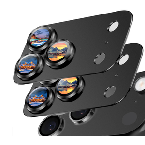 SiHPuoy 2 Pack Camera Lens Protector for iPhone 17 Pro Max Accessories, Metal Aluminum Alloy Tempered Glass Camera Protector, [Military Grade Shatterproof] [Case Friendly]Black