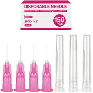 TENKAIWICK 150 Pack 29 Gauge 1/2 inch Needle, Sterile Disposable Injection Luer Lock Industrial Accessories Needles,Lab Accessories, Individually Wrapped