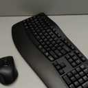 Wireless Keyboard and Mouse Combo, 2.4G Full Size Wave Keys Ergonomic Keyboard with Wrist Rest and 3-Level DPI Adjustable Wireless Ergonomic Mouse for Windows, Mac OS Desktop/Laptop/PC(Black)