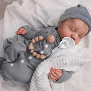 WOOROY Realistic Reborn Baby Dolls - 18 Inch Full Vinyl Body Lifelike Reborn Boy Doll Poseable Real Life Newborn Sleeping Silicone Baby Dolls Gift Toys with Accessories for Kids Age 3+