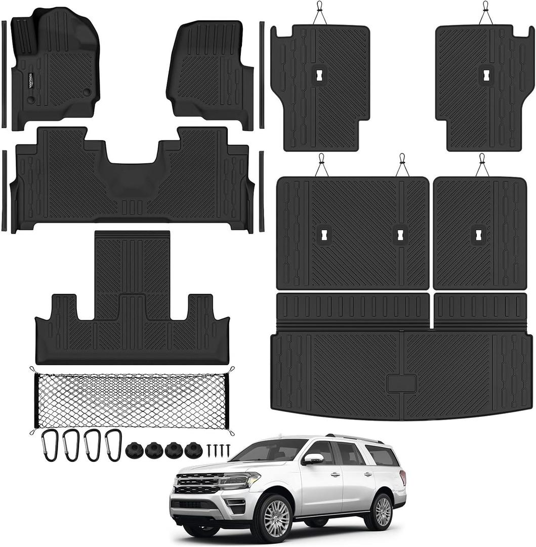All Weather Floor Mat Set for 2018-2024 Ford Expedition 7 Seats