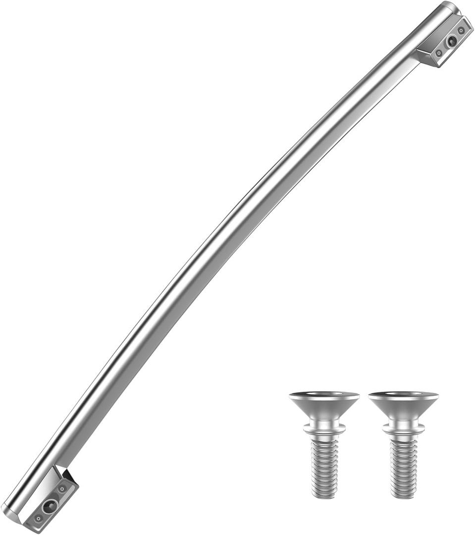 Upgraded WR12X21070 Refrigerator Door Handle Compatible with Ge Fridge Handle Replacement GZS23HSEBFSS DSE25JGHKCBB GSE22ESHBSS Door Handles with GE Refrigerator Door Handle Screws Parts WR12X20441