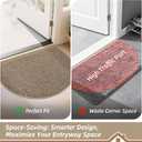 BEQHAUSE Dirt Trapper Door Mat 17" x 30" Half Circle Non Slip Washable Doormats Entrance Rugs Absorbent Welcome Low Profile Floor Mats for Front Back Door and Entryway, Taupe