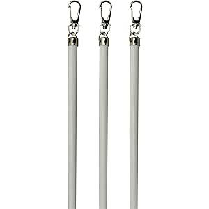 Generic White Aluminum Drapery Curtain Wand Pull Rod w/Swivel Snap & Handle White (4 Pack - 36""),