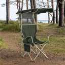 Navaris Foldable Beach Chair with Canopy Shade - Folding Chairs for Adults with Sun Umbrella for Outdoor Use - Lawn, Beach, Sports, Camping, Picnics - Lightweight & Easy to Carry