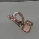 Filoto Compatible with The Apple2/1 Cove case for AirPods, and Cute Soft Silicone Case Protective Skin Cover with Bracelet Keychain (Rose Gold)