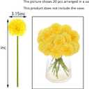 Kimura's Cabin 20pcs Fake Chrysanthemum Artificial Flowers Faux Silk Mums with Stem Balls Flowers for Vase Fillers Easter Home Table Floral Arrangements Wedding Party DIY Decoration(Yellow)