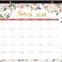 2024-2025 Desk Calendar - Large Desk Calendar 2024-2025, JUL 2024 - DEC 2025, 22" x 17", Large Ruled Blocks, 2 Corner Protectors & 2 Hanging Hooks, Floral Design