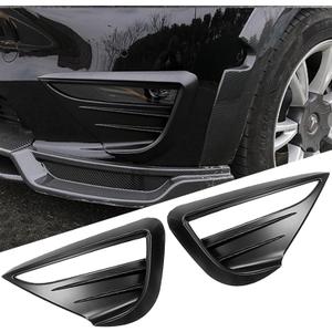Front Fog Light Trim Cover for Tesla Model Y, 2PCS Fog Lamp Eyebrow Eyelids Cover Frame Blade Trim, Spoiler Accessories Fit Model Y 2017-2023 2024, Matte Black
