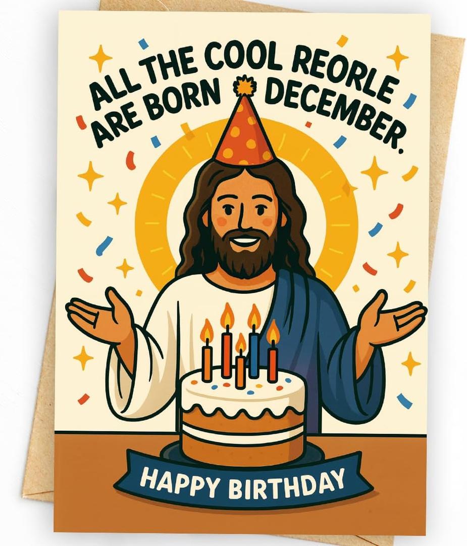 Happy December Birthday Gifts, Happy Birthday Card for Men, Women, Husband, Wife, Mom, Dad, Grandma, Friends, Family, Anyone