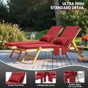 Outdoor Chaise Lounge Cushion Set of 2 with Head Pillow and Side Pockets, Water Repellent & Weather Resistant Patio Recliner Lounge Chair Cushions for Lawn, Pool & Beach (Chili, 72" x 21")