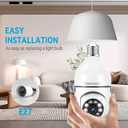 Light Bulb Security Camera HD Pan Tilt Wireless 360 Degree Floodlight Night Vision 5Ghz with Floodlight Human Motion Detection and Alarm 2pack with 64GB Card