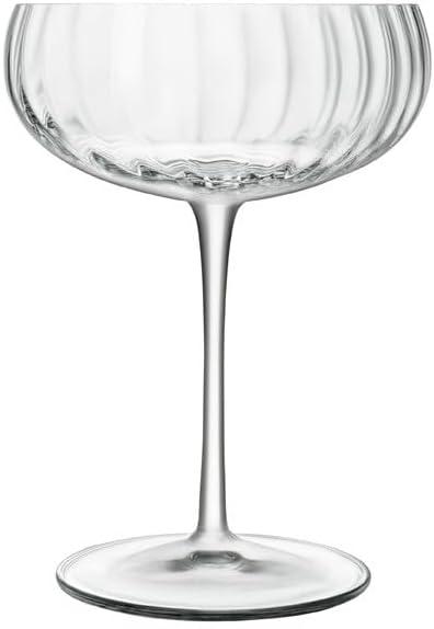 Luigi Bormioli Optica Cocktail Glasses 4 Set x 300ml Crystal Glasses, Dishwasher Safe