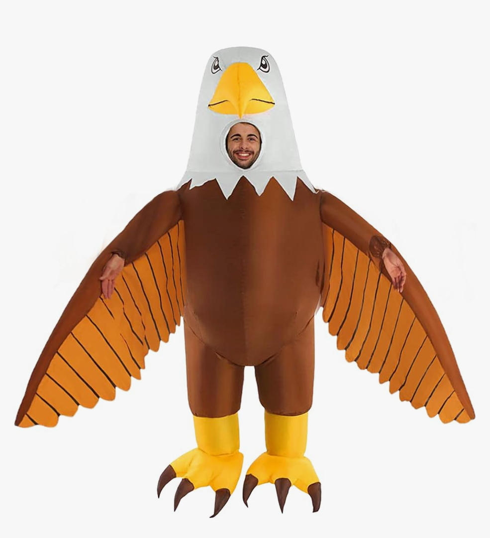 Morph Blow Up Eagle Costume, Inflatable Bald Eagle Costume for Adults, Giant Funny Eagle Blow Up Outfit, One Size