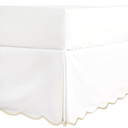 HIG Off-White Chic Twin XL Bed Skirt - Easy Fit Scallop Edge Pleated Bedskirts, 14 Inch Drop Anti-Slip Dust Ruffle, Thick Fabric for Enhanced Privacy, Pre-Washed for Long-Lasting Use(N60022)