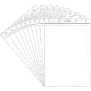 10 Pack Job Ticket Holders 8 1/2" x 11" Waterproof Zip Page Protectors Heavy Duty Dry Erase Document Storage Shop Ticket Holders