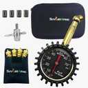 SUVCARMPING Adjustable Automatic Tire Deflator Kit with 70 PSI Tire Pressure Gauge (1% Accurate) and Automatic Tire Air Down Tool with Valve Cap, Valve Core and 4-Way Valve Tool