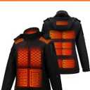 Heated Jacket for Women, Winter Outdoor Soft Shell Electric Heating Coat with Detachable Hood