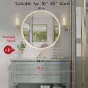 Niccy Round LED Bathroom Mirrors, Gold Framed Backlit Vanity Mirror, 28"