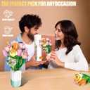 Flower Bouquet Building Set Tulips Rose with Vase for Adults -1011pcs