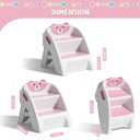 TPN Toddler Step Stool for Bathroom Sink and Potty Training Durable Anti-Slip,Anti-Tip A-Frame,10-Second Assembly, 2-Step Potty Stool with Wide Steps (Pink)