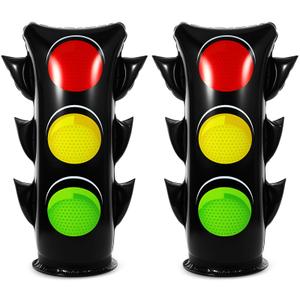 2 x JellyArch 24 Inch Inflatable PVC Traffic Light Balloons Racing Car Birthday Party Decorations Traffic Signal Stoplight Balloons for Vehicle Birthday Party Supplies