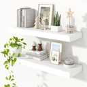 Heimlove 36 Inch Floating Shelves for Wall,Thicker and Deeper Wall Shelves Mounted Storage & Display Wood Shelf,Hanging Shelf for Bedroom Living Room Kitchen Office,Set of 2,White, 35.7"W x 10.3"D x 1.8"H, Set of 2
