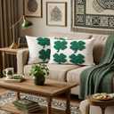 Mixweer 2 Pcs St. Patrick's Day Plush Pillow Covers 12 x 20 Inch Irish Clover Throw Pillowcases White Green Sequin Cushion Covers Home Decor for Couch Sofa Bed Farmhouse Decorative