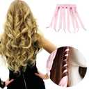 Pink Heatless Curling Rod Headband, 2026 New Upgraded Eight Claw Design Heatless Curler with Removable & Adjustable Heatless Curls