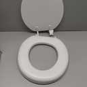 Mayfair Padded Toilet Seat, Cushioned Soft Vinyl over Wood Core Seat, Secure Hinges, Easy Clean, Round, White