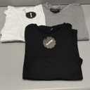 Huukeay 3 Pack Women's Cotton T Shirts Casual Short Sleeve Tunic Tops Crewneck Summer Loose Fit Plain Basic Tee (Large, Black, White, Gray)