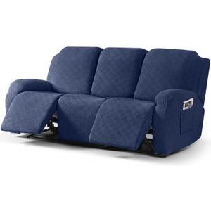 Timeles Recliner Covers Recliner Couch Covers Reclining Couch Covers for 3 Cushion Sofa Slipcovers Stretch Soft Washable (Three-Seater, Charcoal Gray)