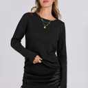 ANRABESS Women Long Sleeve Skirt Sets 2025 Fall Sweater Lounge Sets 2 Piece Beach Vacation Outfits Black M