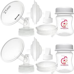 Nenesupply Pump Parts Compatible with Spectra S2 S1 9 Plus Breast Pump to Replace Spectra Pump Parts S2 Accessories Flange 21mm Duckbill Valve Tubing Pumping Bottles Backflow Protector