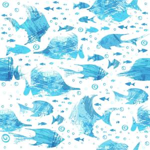 2 x Blue Fish Abstract Wallpaper 17.3"x 120" Peel and Stick Wallpaper Self-Adhesive Contact Paper Waterproof Vinyl Removable Wall Paper for Children's Room,Bedroom,Cabinets,Living Room
