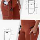 Women's Hiking Long Shorts Knee Length Capri Leggings with Zip Pockets High Waisted Biker Short Athletic Outdoor Travel (Red, L)