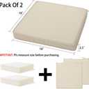 Magpie Fabrics Indoor Outdoor Waterproof Square Chair Cushion, 18" x 18" x 2.5", 2 Pack, Water Resistant Seat Cushions, for Patio Garden Office, Olefin Beige