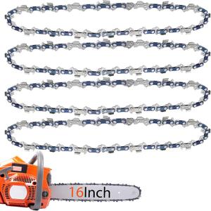 O-CONN 4 Pack 16 Inch Chainsaw Chain 3/8" LP Pitch .050'' Gauge 56 Drive Links Fits Echo CS-280, Ryobi RY3716, Husqvarna, Greenworks, Poulan and more