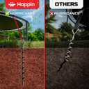 Happin Trampoline Stakes, Trampoline Accessories, Ground Stakes Heavy Duty, Ground Anchors Screw in, Rebar Stakes, Tent Anchors, Yard Spikes, Galvanized Steel (4 Pack Spiral, Black) 15 In x 8mm, Sprial – 4 Pack