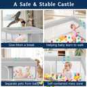 Baby Playpen with Mat 50x50 Inch, Playpen with Colorful Ball for Babies and Toddlers, Baby Play Pen Pin Indoor Play Fence (Mat and Ball Included)