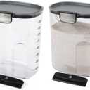 Progressive International ProKeeper+ Clear Plastic Airtight Food Baker's Kitchen Storage Organization Container Canister Set with Magnetic Accessories, 2- Piece Set (Flour 4-Quart)