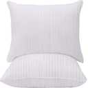 Hotel Quality Bed Pillows for Sleeping 2 Pack Standard Size Set of 2 100% Cotton 18"x26"