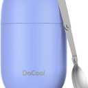 DaCool Stainless Vacuum Insulated Food Jar - 16 Ounce Thermo for Hot & Cold Food, Perfect for School, Work, Picnic & Outdoors - Purple
