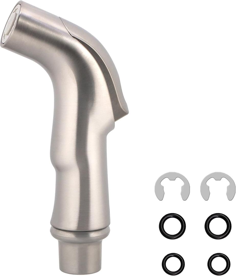 Universal Fit Sink Spray Attachment, Kitchen Side Sprayer Head, Pull Out Spray Head, Faucet Sprayer Replacement For Delta, Moen, Kolher and Other OEM Brands, Brushed Nickel Finish, Ergonomic Design
