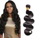 Body Wave Bundles Human Hair 26 Inch Natural Black Human Hair Bundles Unprocessed Brazilian Virgin Hair Extensions 50 Gram Per Bundle