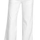 roswear Women's Wide Leg Jeans Casual High Waisted Stretch Baggy Loose Denim Pants (White, M)